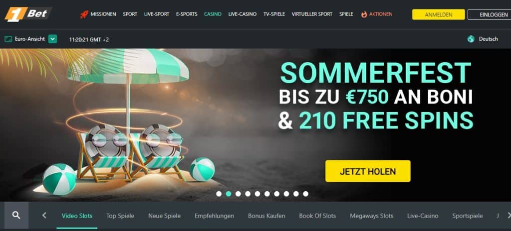 1bet Casino mit Startguthaben