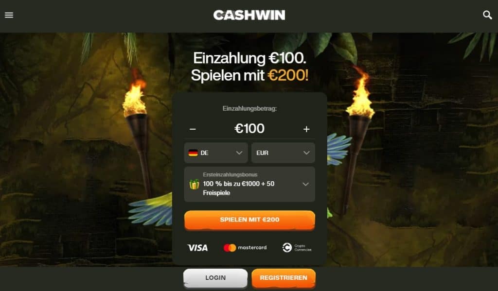 Cashwin Casino mit Startguthaben