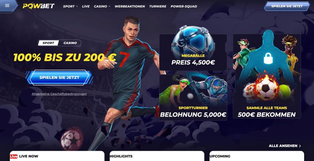 Powbet Casino mit Startguthaben